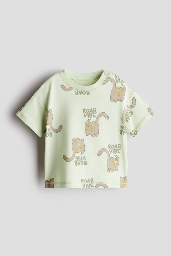 H&M T-Shirt Light green/Roar Vibe
